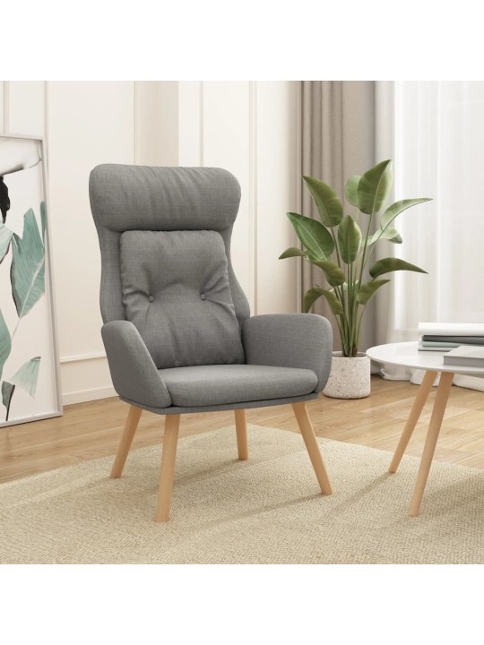 Relaxační křeslo světle šedé textil