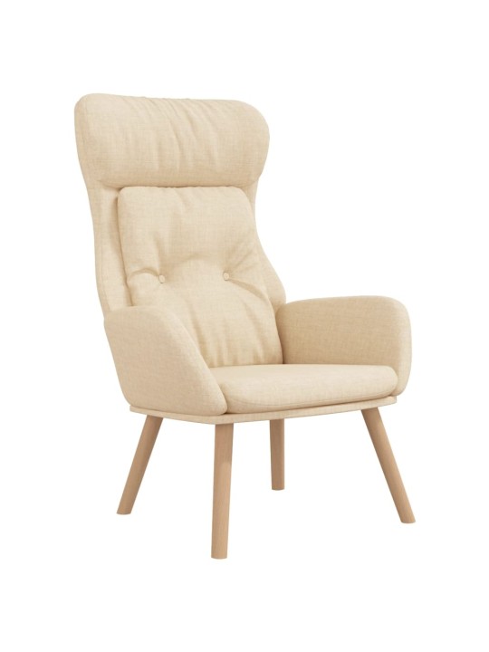 Relaxační křeslo krémové textil