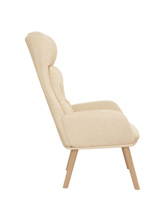 Relaxační křeslo krémové textil