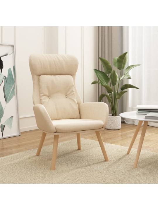 Relaxační křeslo krémové textil