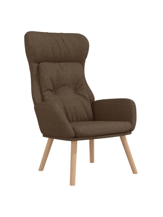 Relaxační křeslo hnědé textil