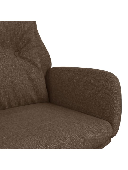 Relaxační křeslo hnědé textil