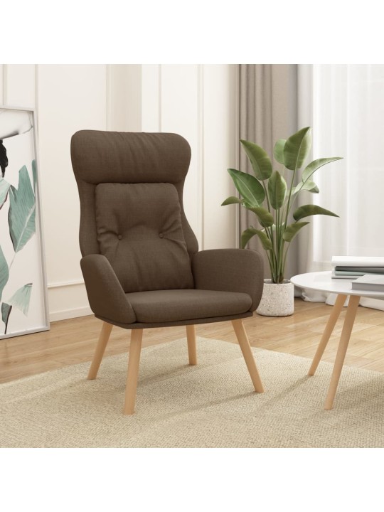 Relaxační křeslo hnědé textil