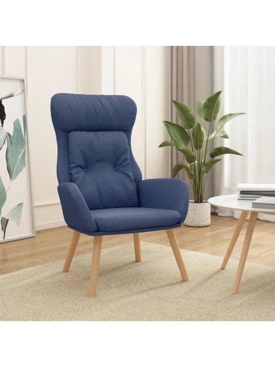 Relaxační křeslo modré textil