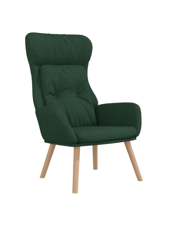 Relaxační křeslo tmavě zelené textil