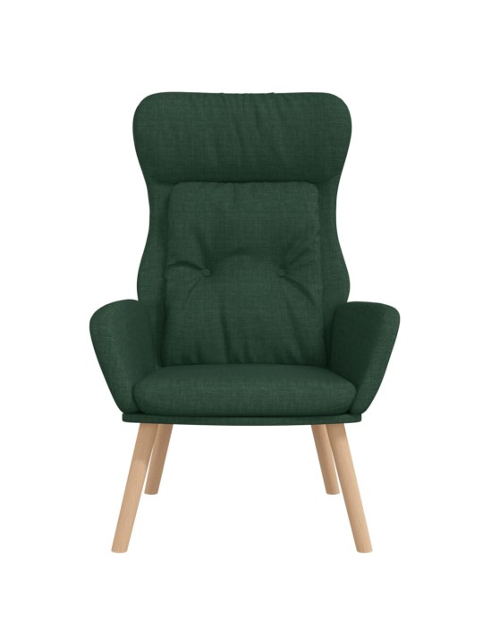 Relaxační křeslo tmavě zelené textil