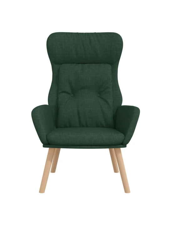 Relaxační křeslo tmavě zelené textil