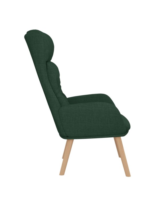 Relaxační křeslo tmavě zelené textil