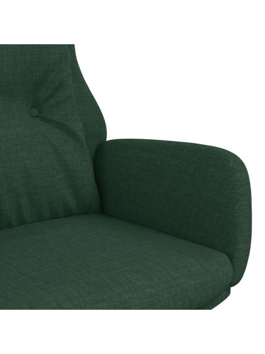 Relaxační křeslo tmavě zelené textil