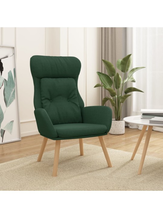 Relaxační křeslo tmavě zelené textil
