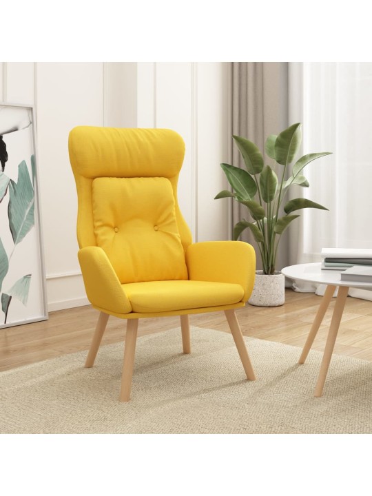 Relaxační křeslo hořčicově žluté textil