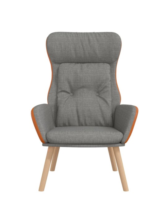 Relaxační křeslo světle šedé textil a PVC