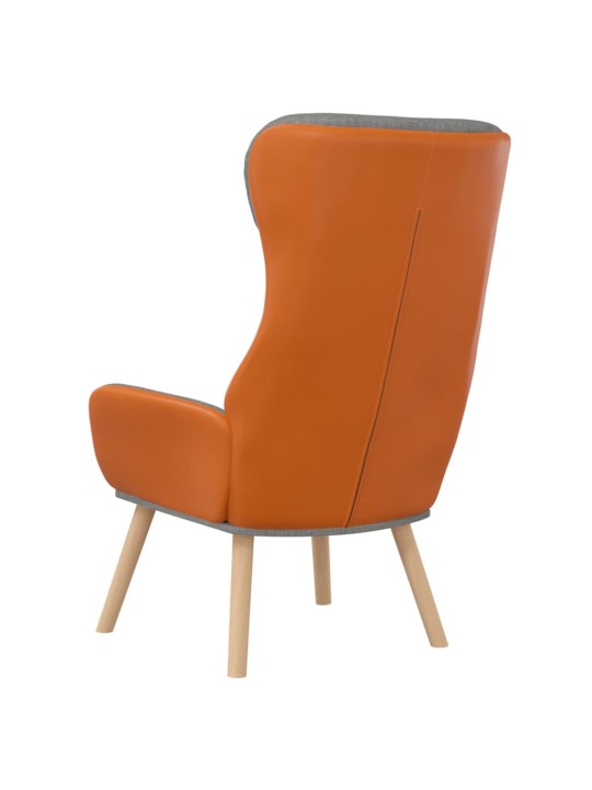 Relaxační křeslo světle šedé textil a PVC