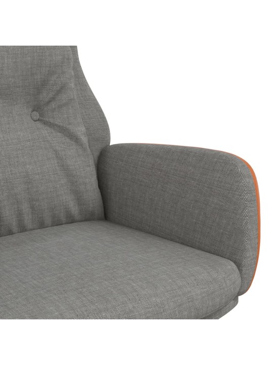 Relaxační křeslo světle šedé textil a PVC