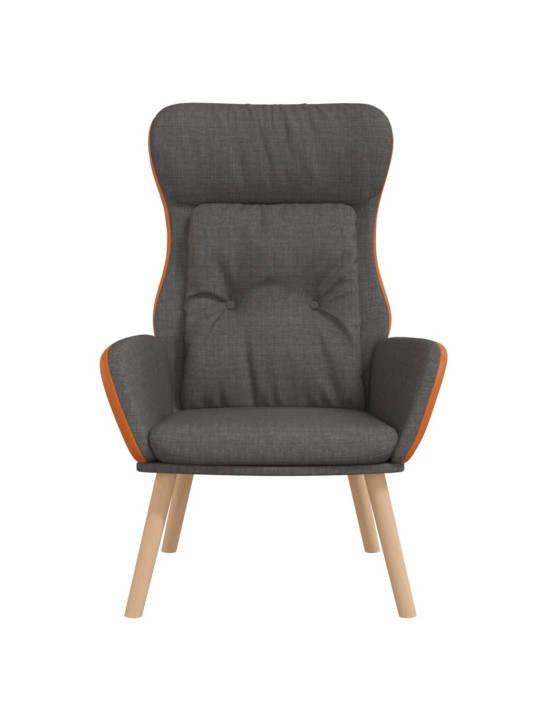 Relaxační křeslo tmavě šedé textil a PVC