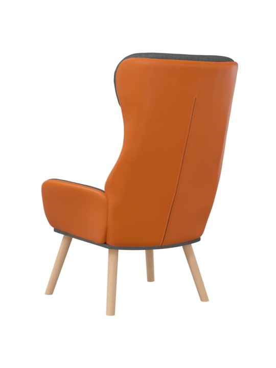 Relaxační křeslo tmavě šedé textil a PVC