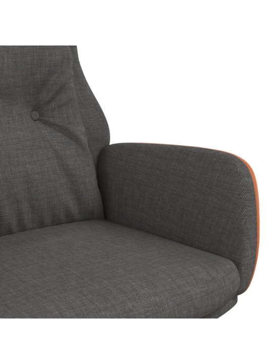 Relaxační křeslo tmavě šedé textil a PVC