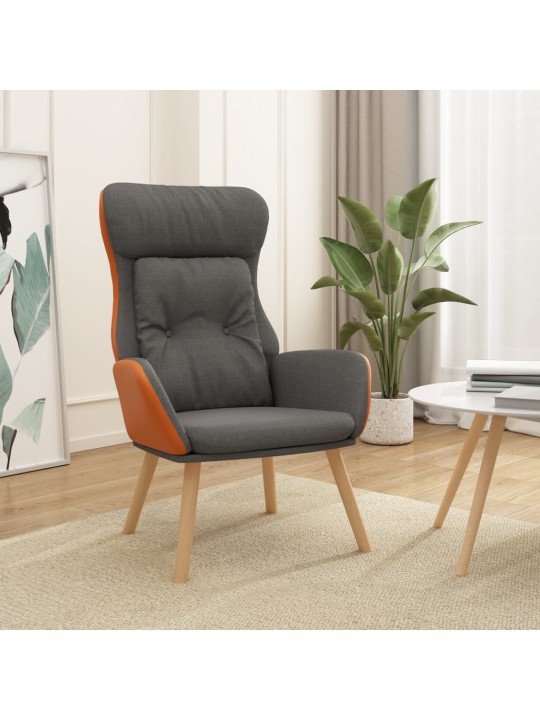 Relaxační křeslo tmavě šedé textil a PVC