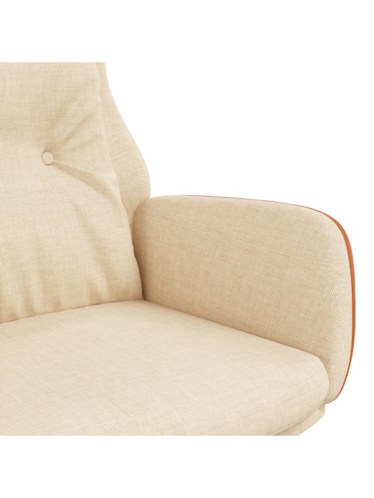 Relaxační křeslo krémové textil a pvc