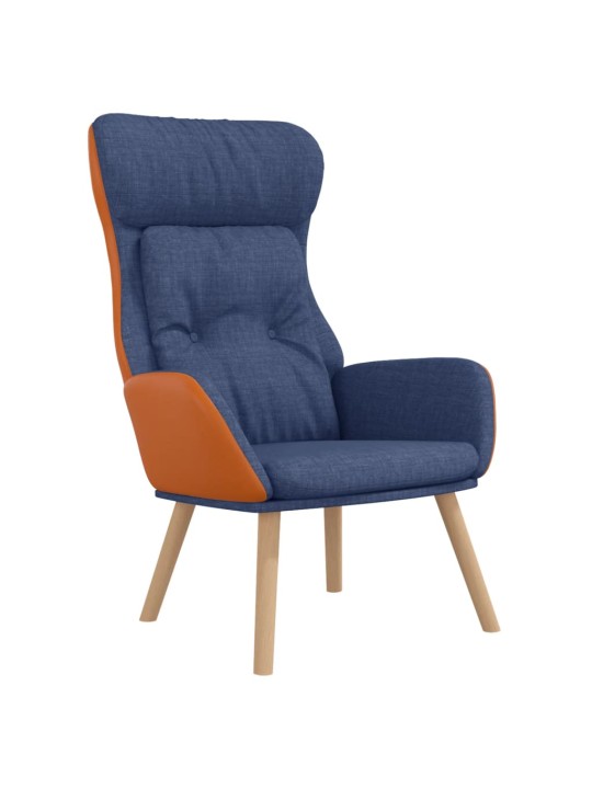 Relaxační křeslo modré textil a pvc