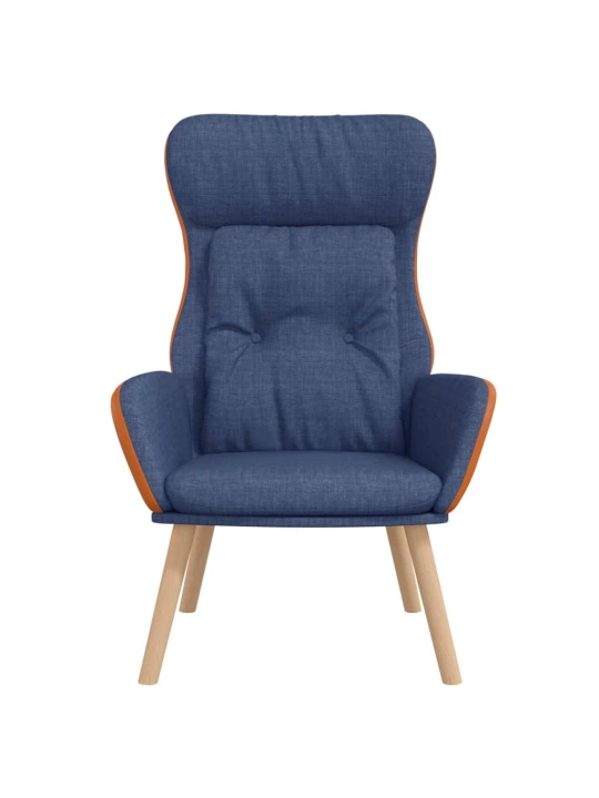 Relaxační křeslo modré textil a pvc