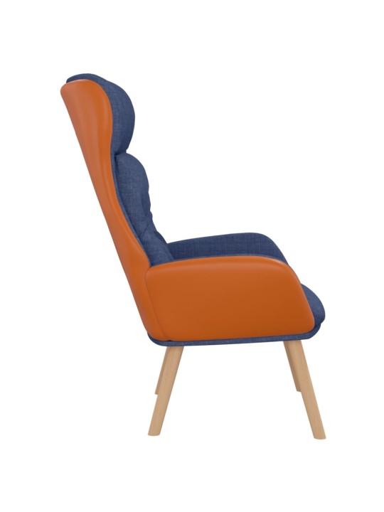 Relaxační křeslo modré textil a pvc