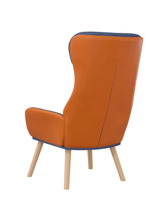 Relaxační křeslo modré textil a pvc