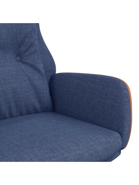 Relaxační křeslo modré textil a pvc
