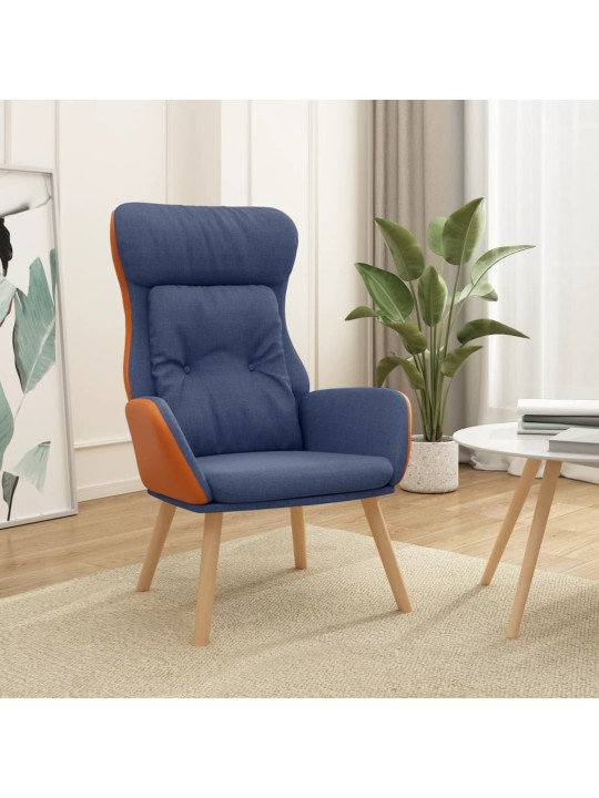Relaxační křeslo modré textil a pvc