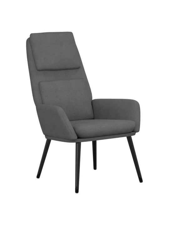 Relaxační křeslo světle šedé textil