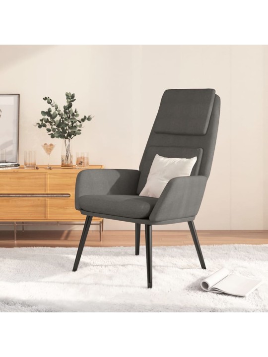 Relaxační křeslo světle šedé textil