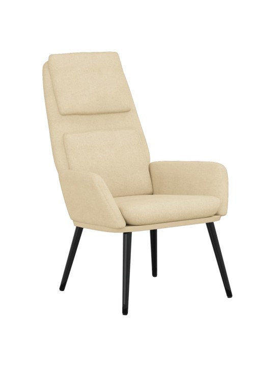 Relaxační židle krémová textil