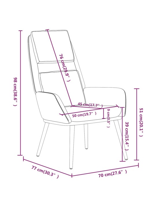 Relaxační židle krémová textil