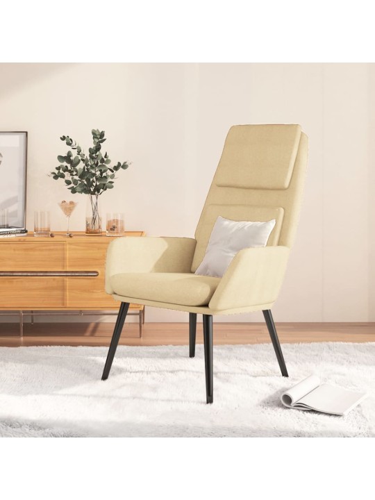 Relaxační židle krémová textil