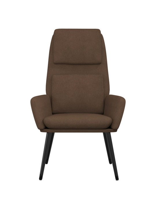 Relaxační křeslo hnědé textil
