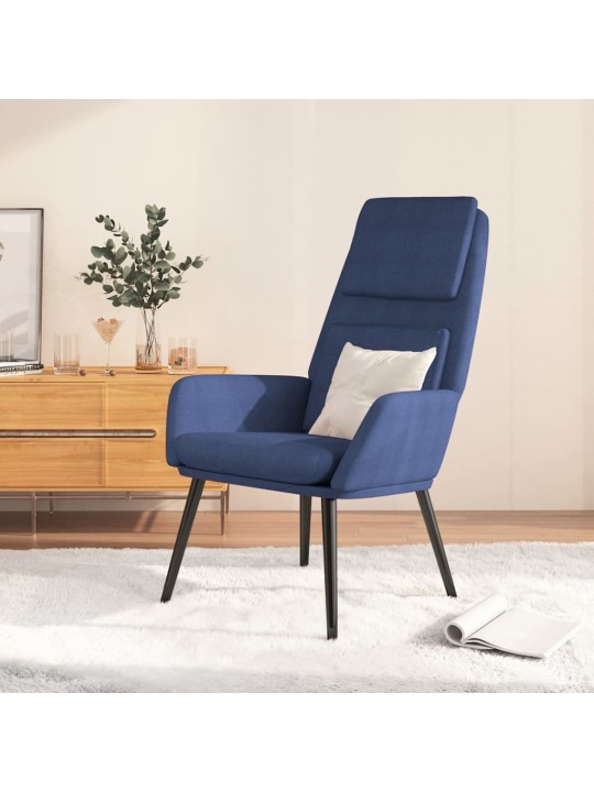 Relaxační křeslo modré textil