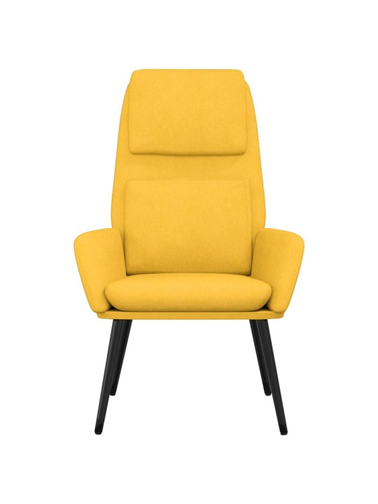 Relaxační křeslo hořčicově žluté textil