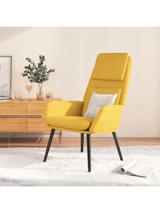 Relaxační křeslo hořčicově žluté textil