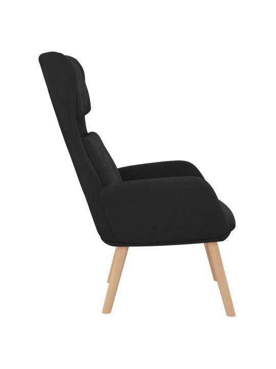 Relaxační křeslo černé samet