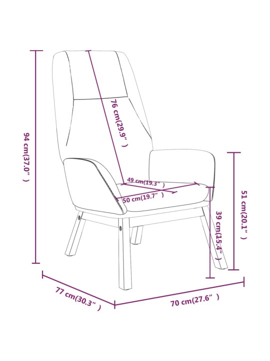 Relaxační židle krémová textil