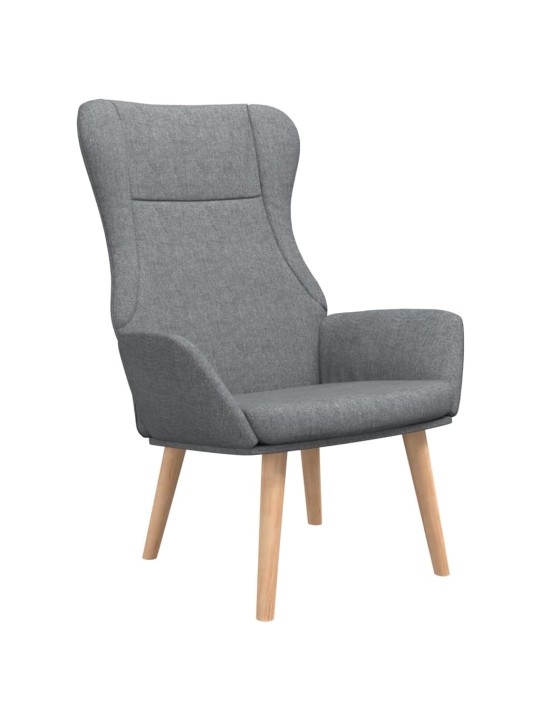 Relaxační křeslo světle šedé textil