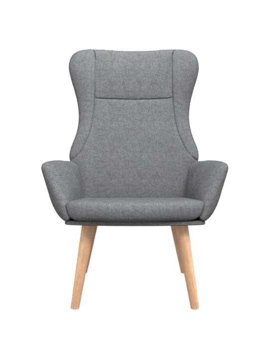 Relaxační křeslo světle šedé textil