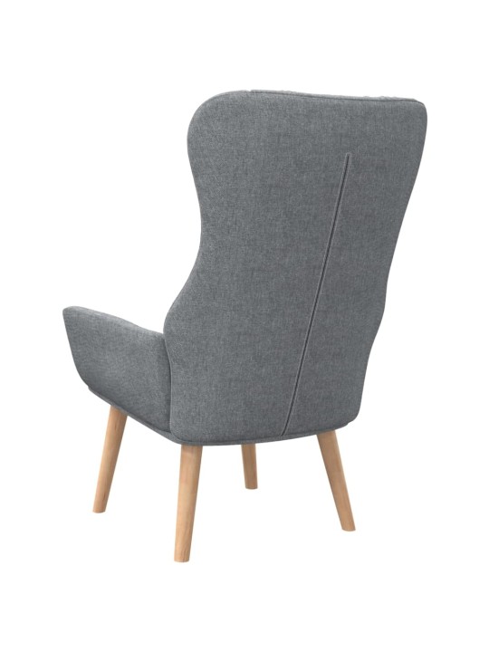 Relaxační křeslo světle šedé textil