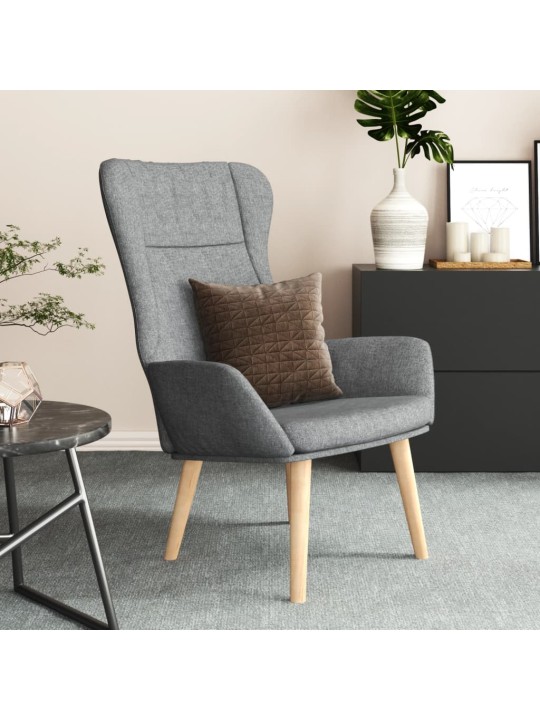 Relaxační křeslo světle šedé textil
