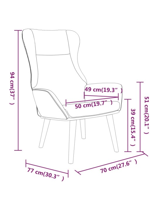 Relaxační židle tmavě šedá textil