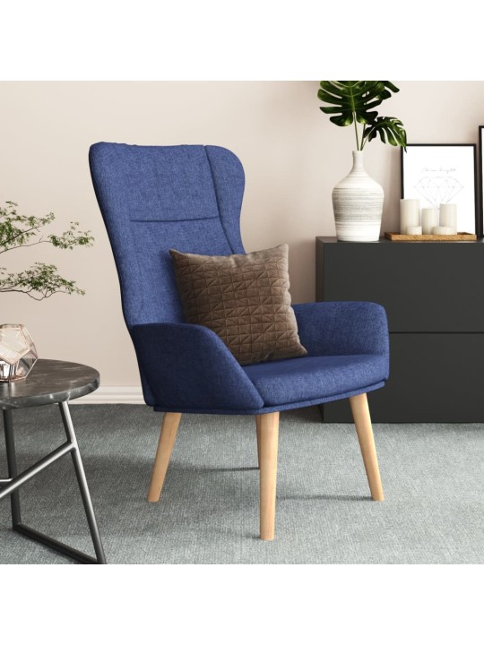 Relaxační křeslo modré textil