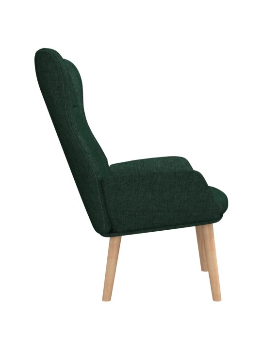 Relaxační křeslo tmavě zelené textil
