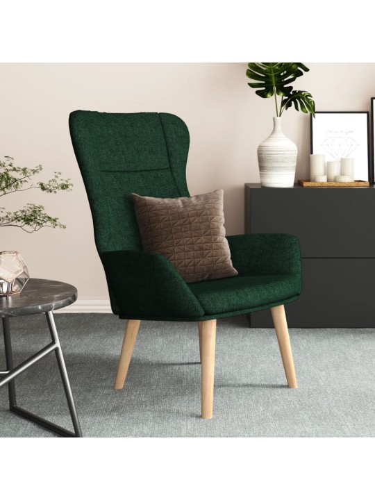 Relaxační křeslo tmavě zelené textil