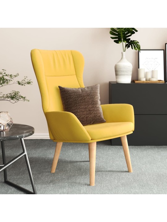 Relaxační křeslo hořčicově žluté textil
