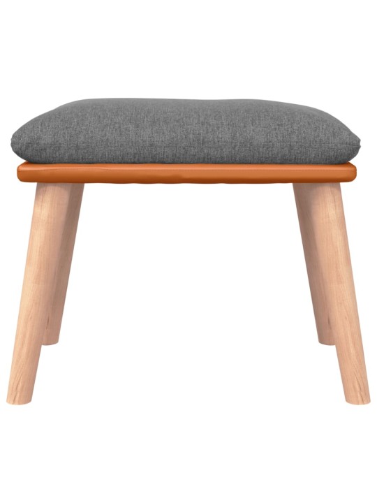 Podnožka světle šedá 45x29,5x35 cm textil a umělá kůže